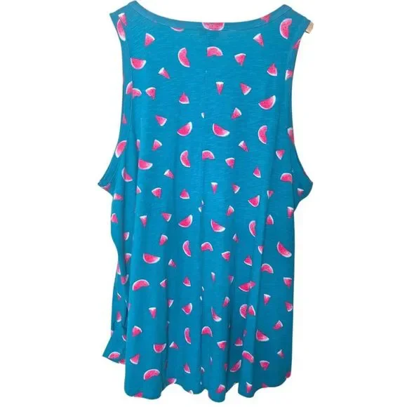 Torrid Blue Watermelon Tank Top Summer Plus Size 4X - Picture 3 of 6